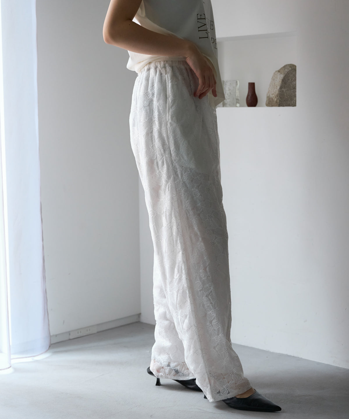 レースワイドパンツ/セットアップ対応