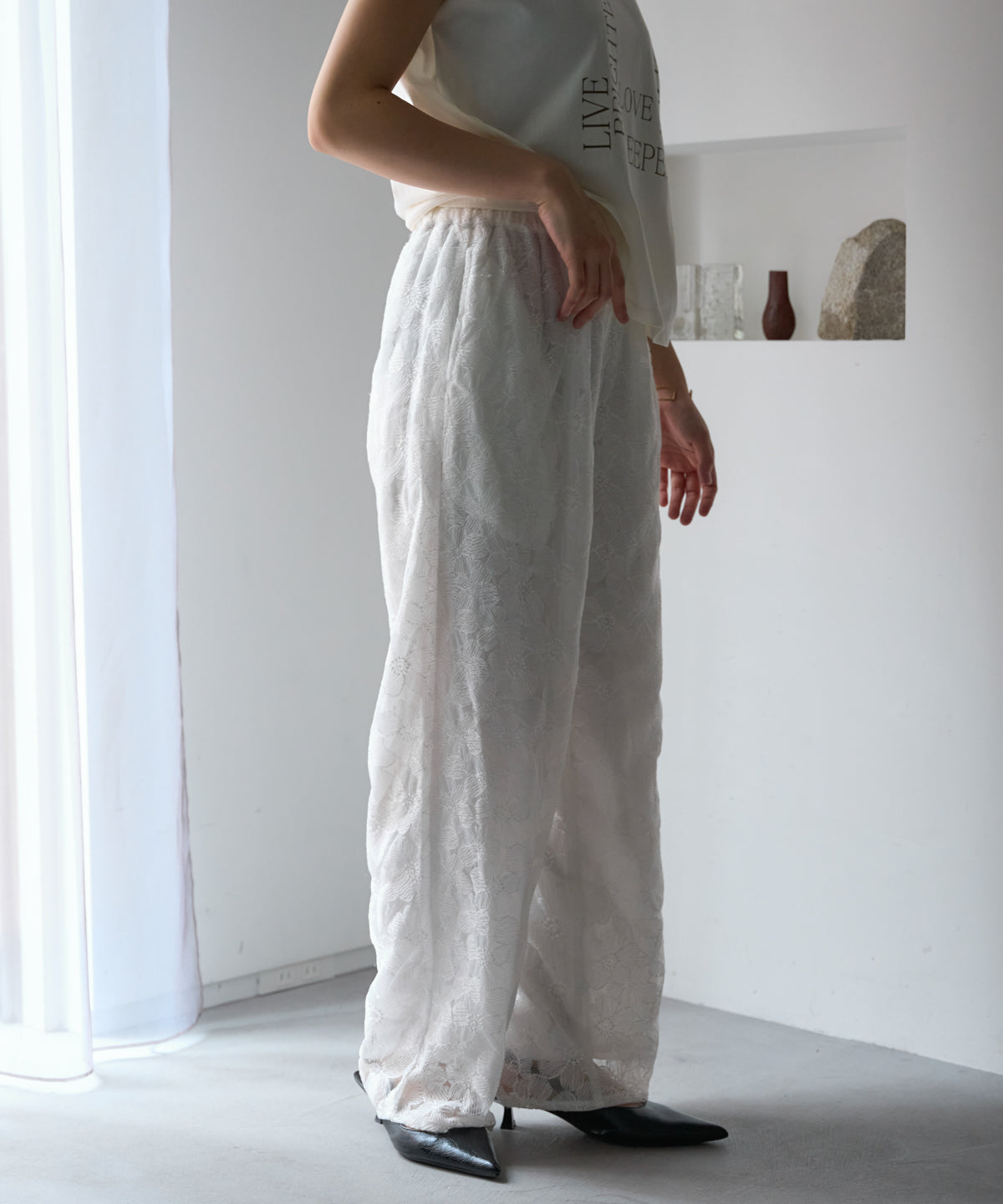 レースワイドパンツ/セットアップ対応