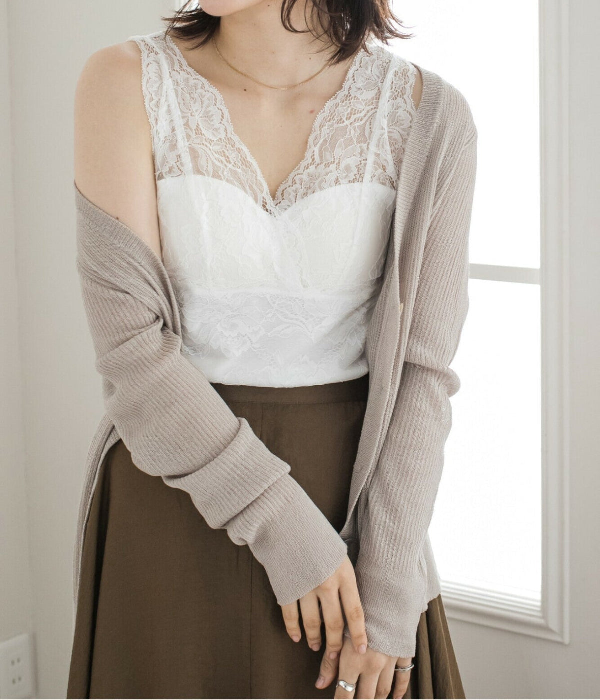 レース切り替えタンクトップ