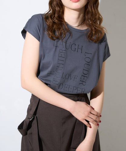 スクエアロゴ フレンチスリーブTシャツ/サイロ コットンTシャツ