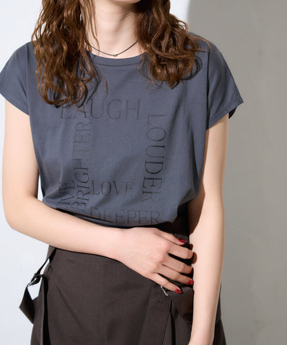 スクエアロゴ フレンチスリーブTシャツ/サイロ コットンTシャツ