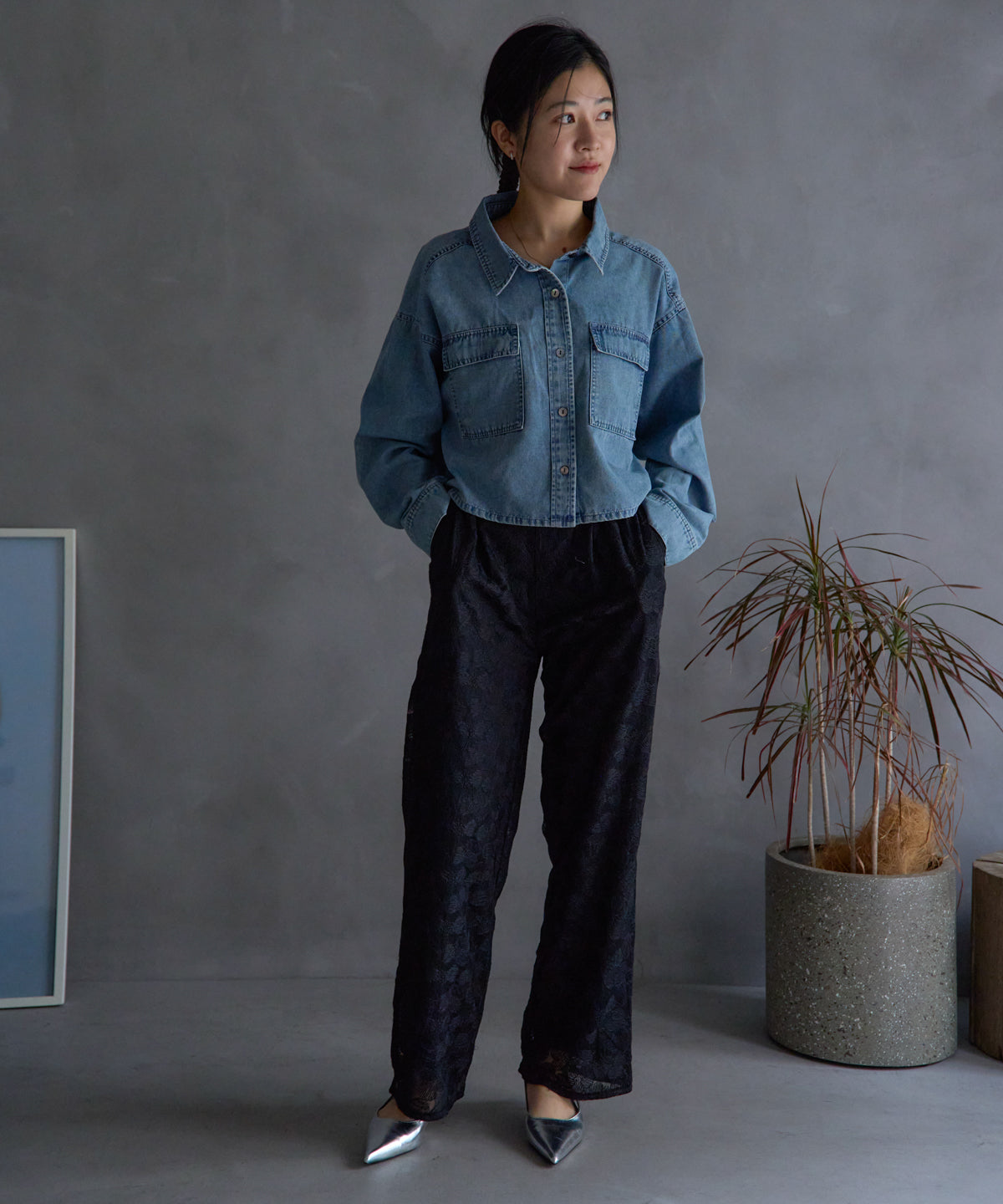 レースワイドパンツ/セットアップ対応