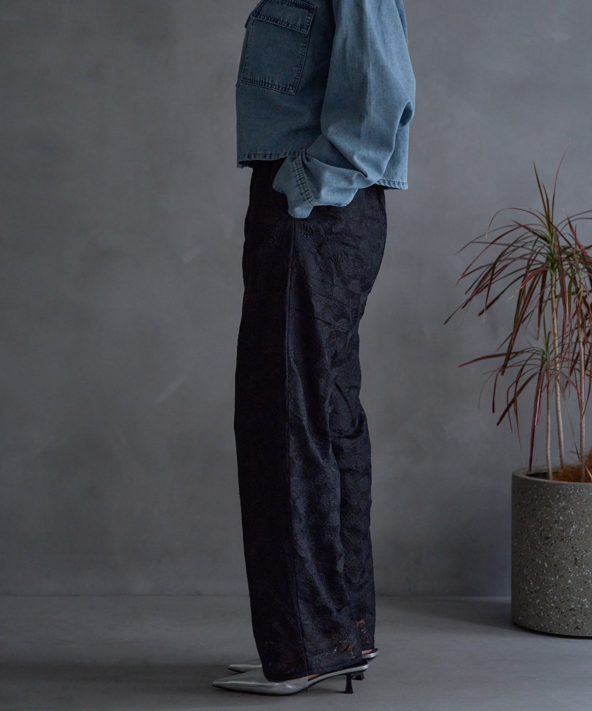 レースワイドパンツ/セットアップ対応