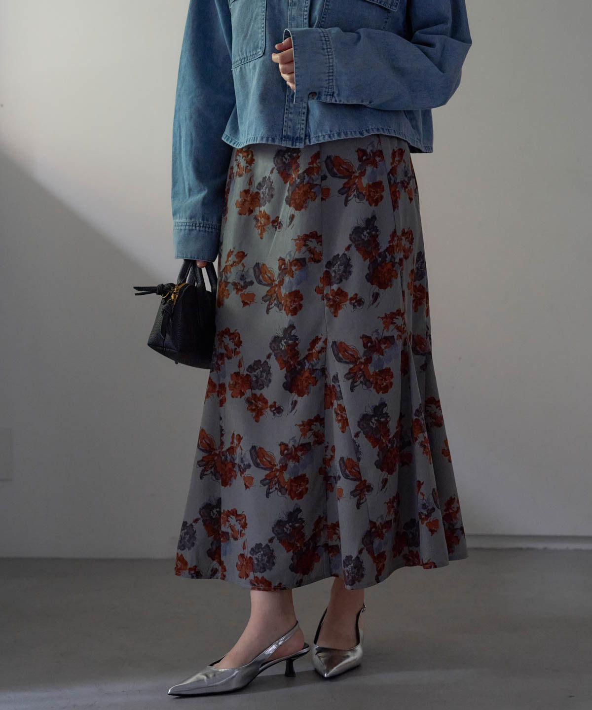 フラワーマーメイドスカート