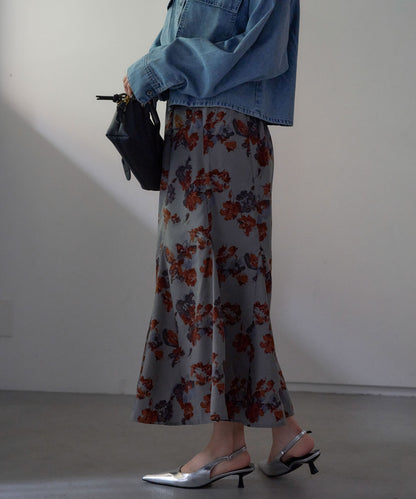 フラワーマーメイドスカート