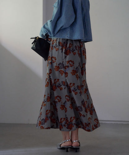 フラワーマーメイドスカート