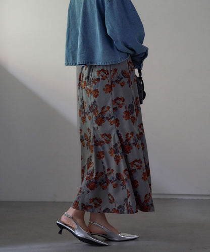 フラワーマーメイドスカート