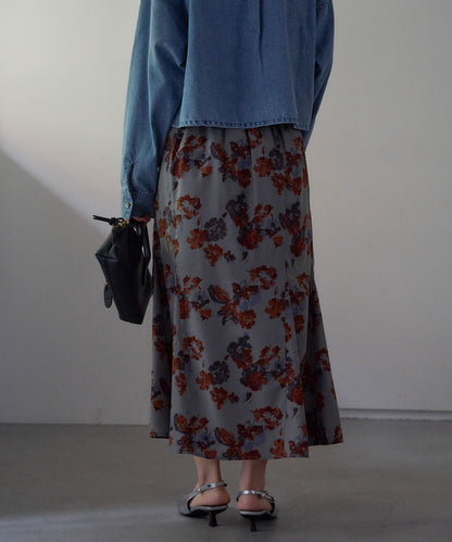 フラワーマーメイドスカート