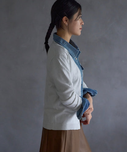 Vネックラメカーディガン