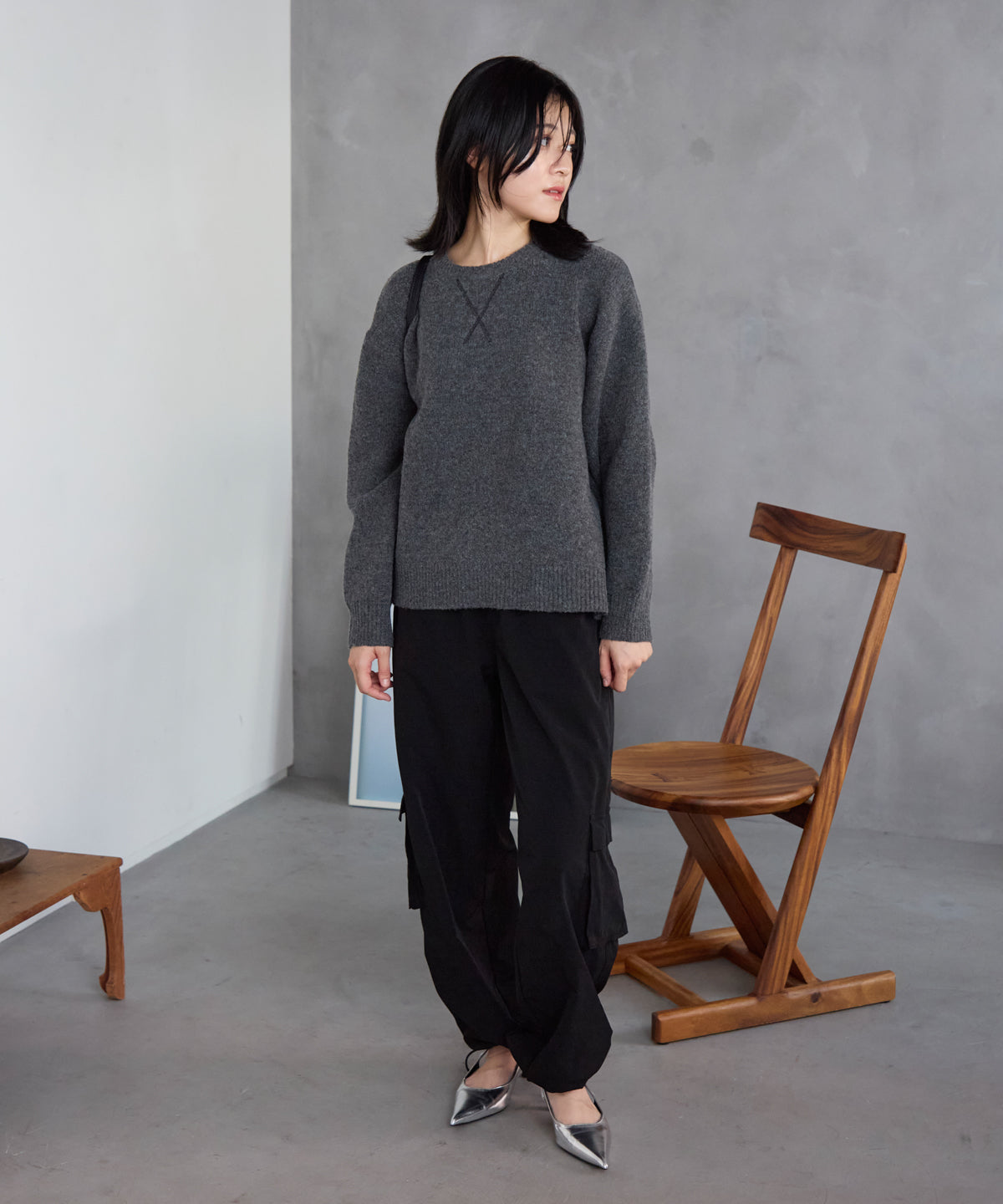 ウール混 オーバーサイズニット