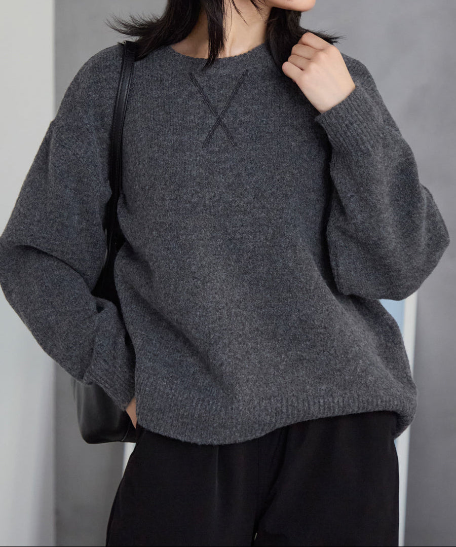 ウール混 オーバーサイズニット