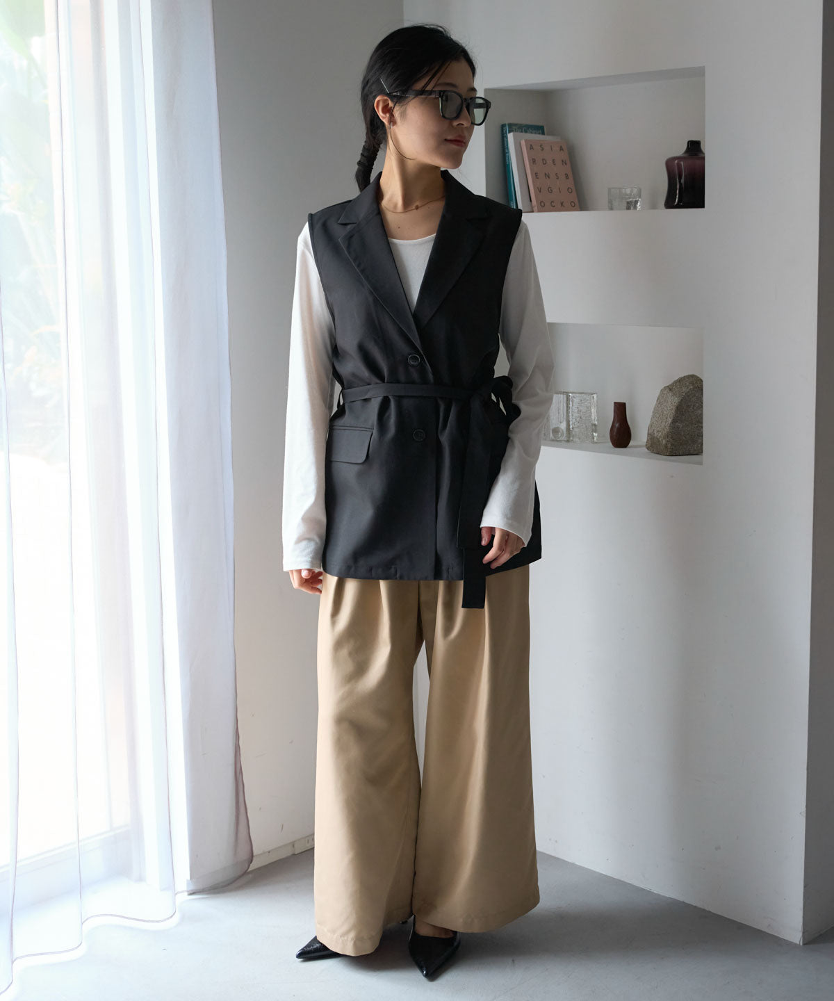 ベルト付きジレ/セットアップ対応