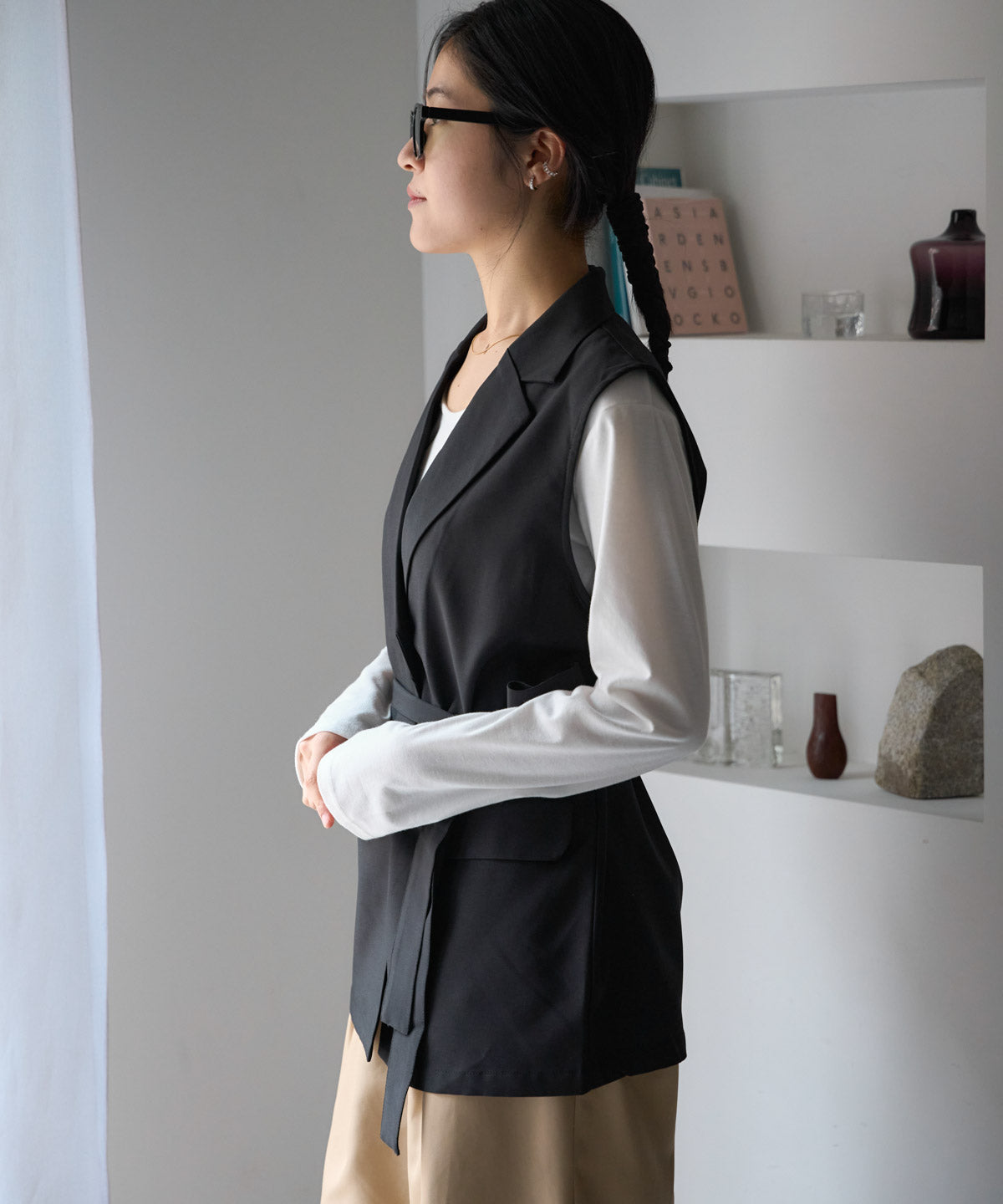 ベルト付きジレ/セットアップ対応