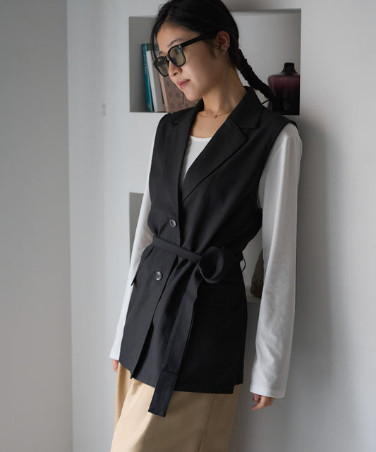 ベルト付きジレ/セットアップ対応