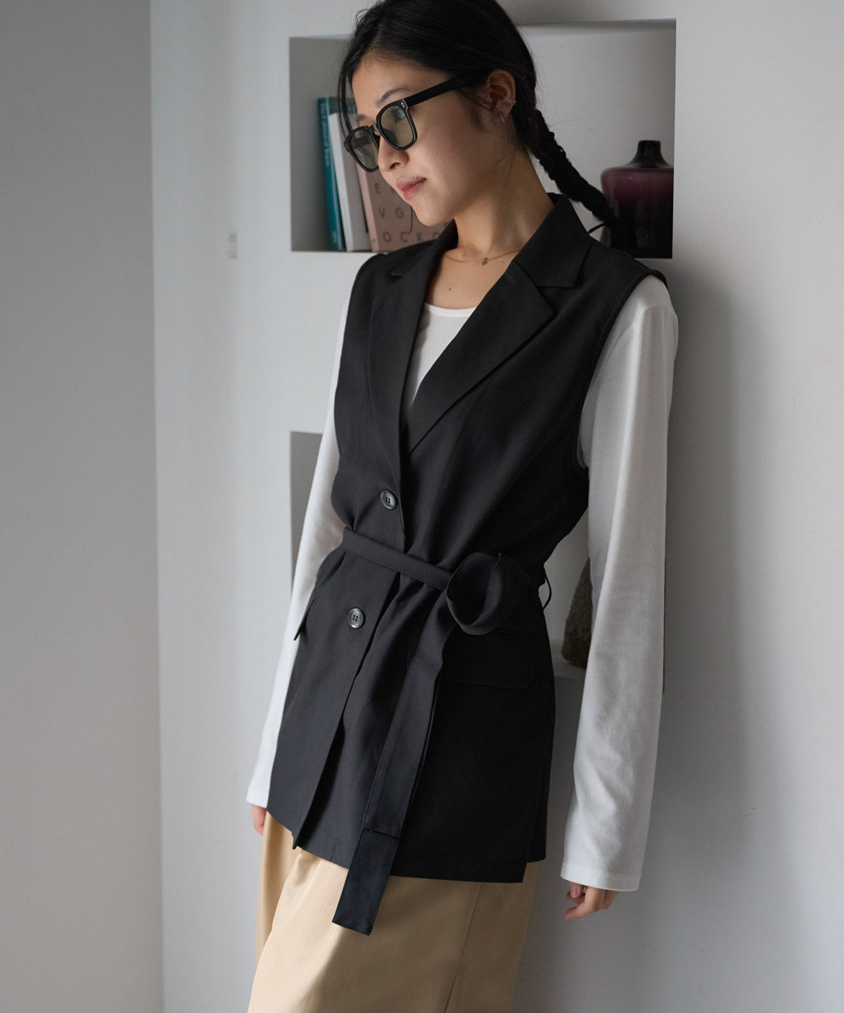 ベルト付きジレ/セットアップ対応