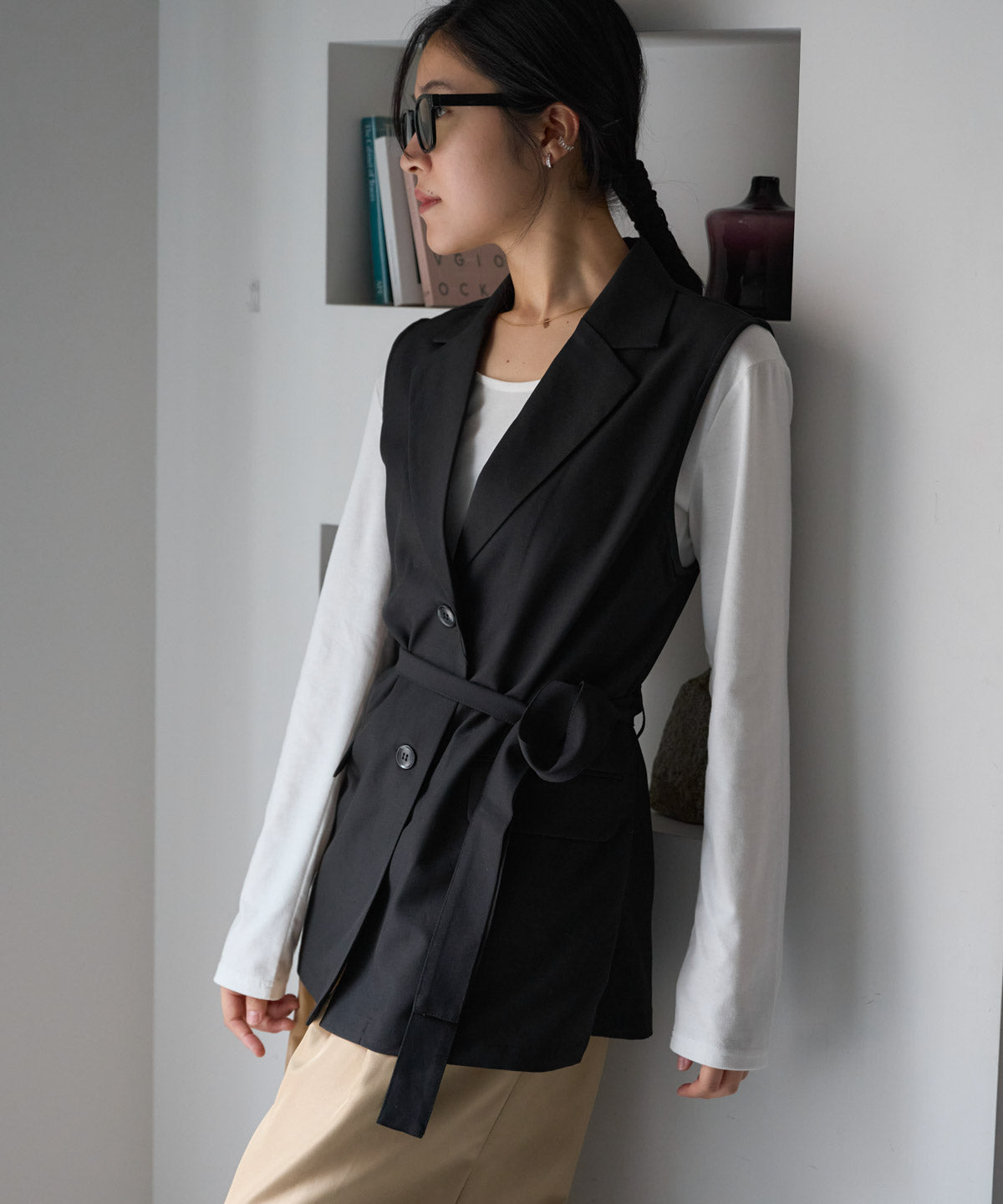 ベルト付きジレ/セットアップ対応