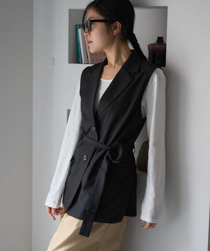 ベルト付きジレ/セットアップ対応