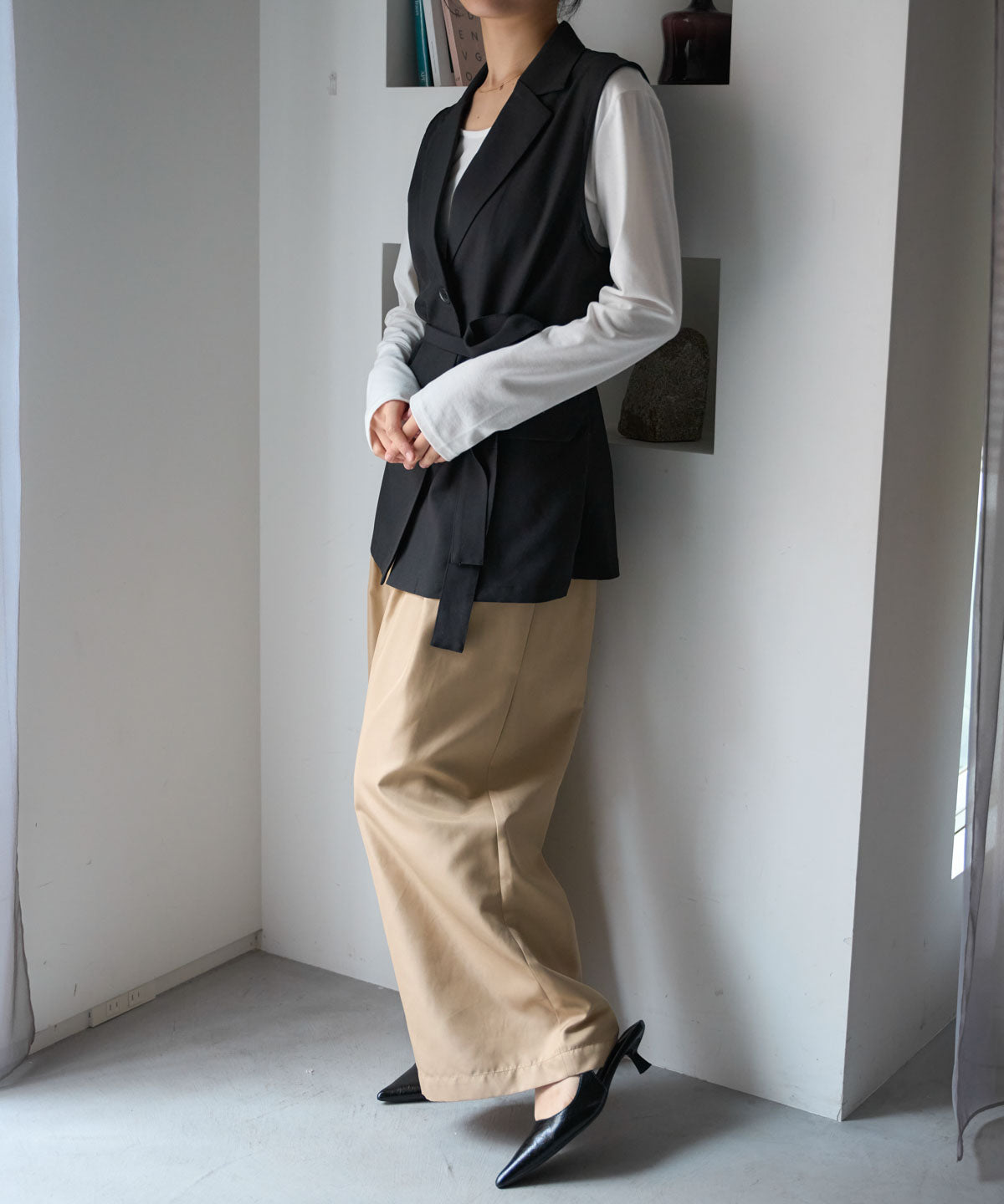 ベルト付きジレ/セットアップ対応