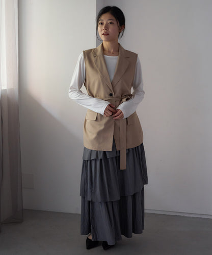 ベルト付きジレ/セットアップ対応