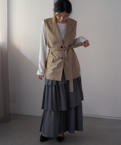 ベルト付きジレ/セットアップ対応