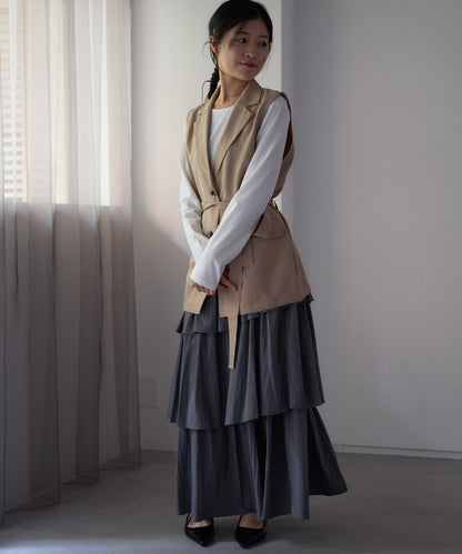 ベルト付きジレ/セットアップ対応