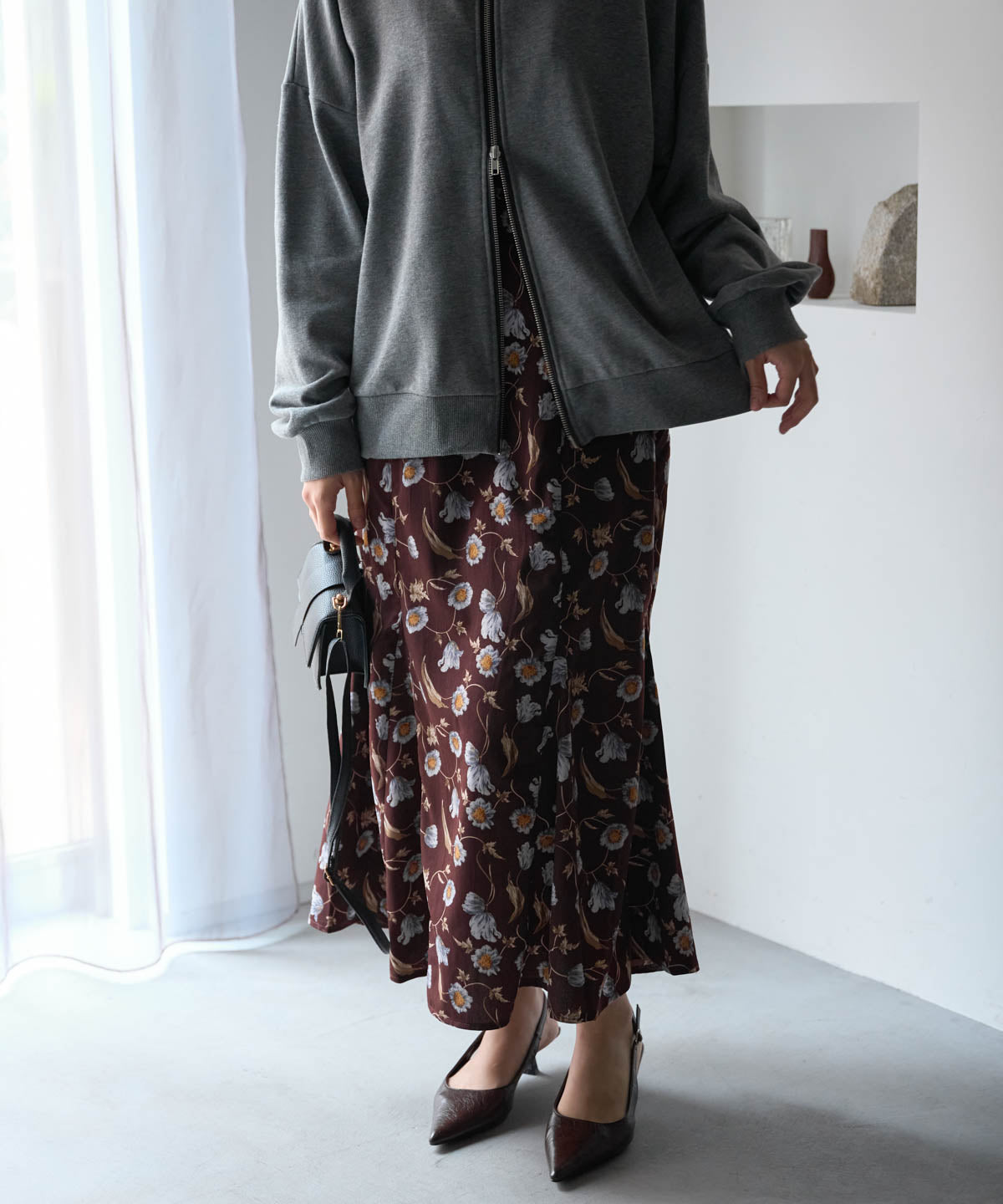 フラワーマーメイドスカート