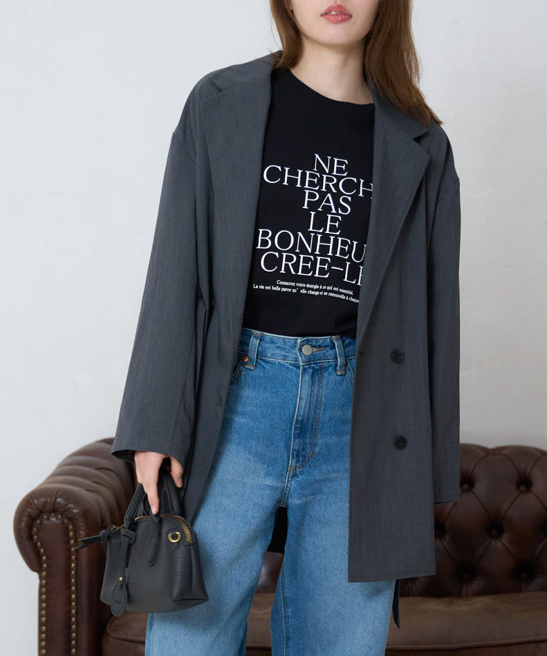 長袖ロゴプリントTシャツ