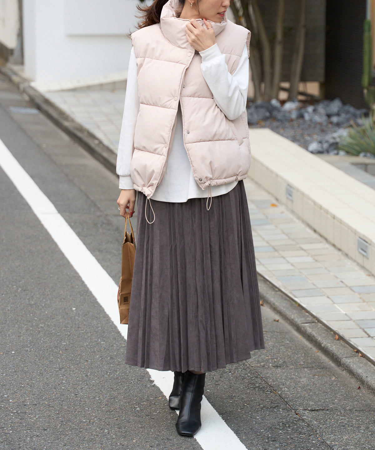 ポンチスエードプリーツスカート