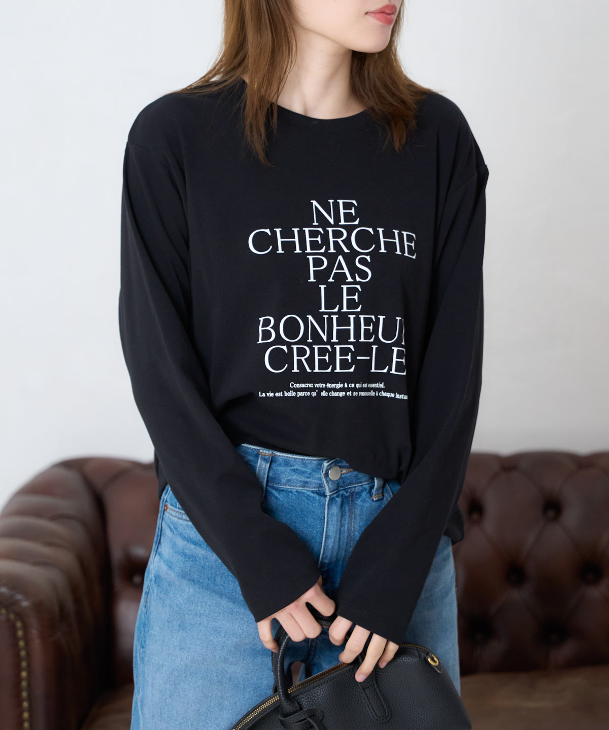 長袖ロゴプリントTシャツ