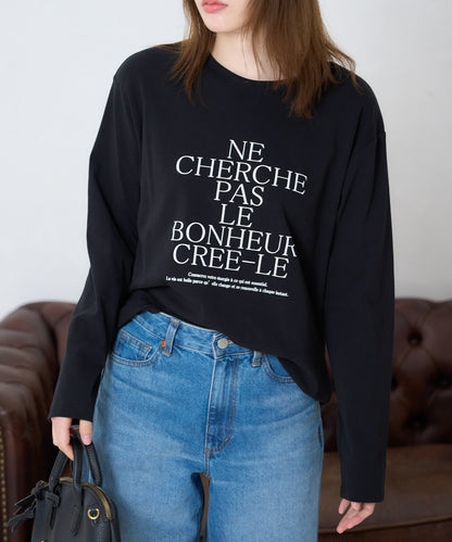 長袖ロゴプリントTシャツ