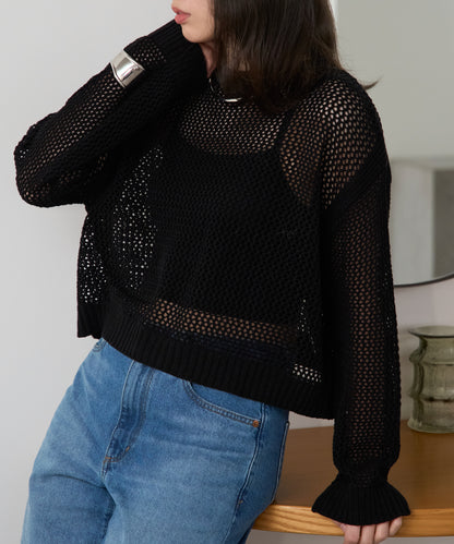 メッシュニットプルオーバー