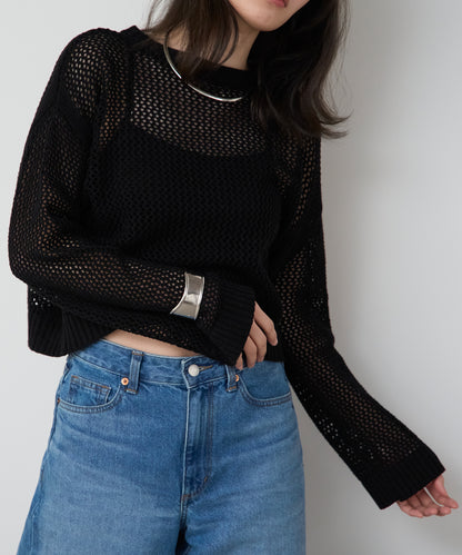 メッシュニットプルオーバー