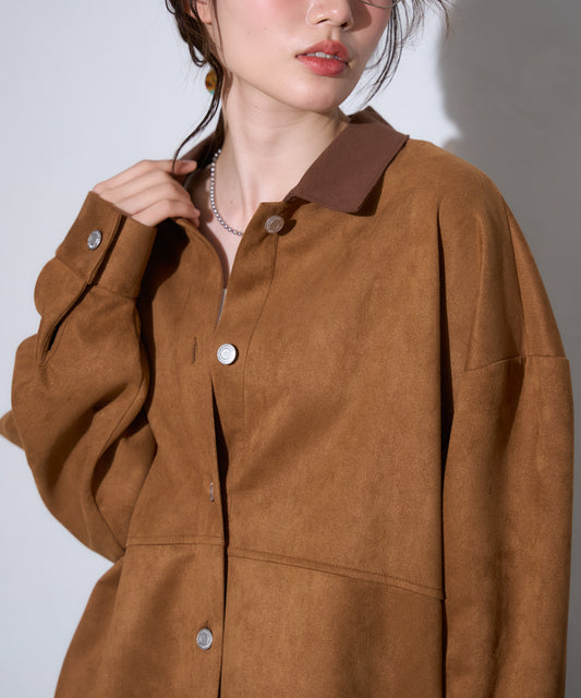 スエードタッチシャツジャケット