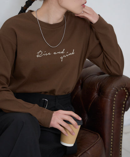手描き風ロゴ 長袖Tシャツ / スーパーストレッチ