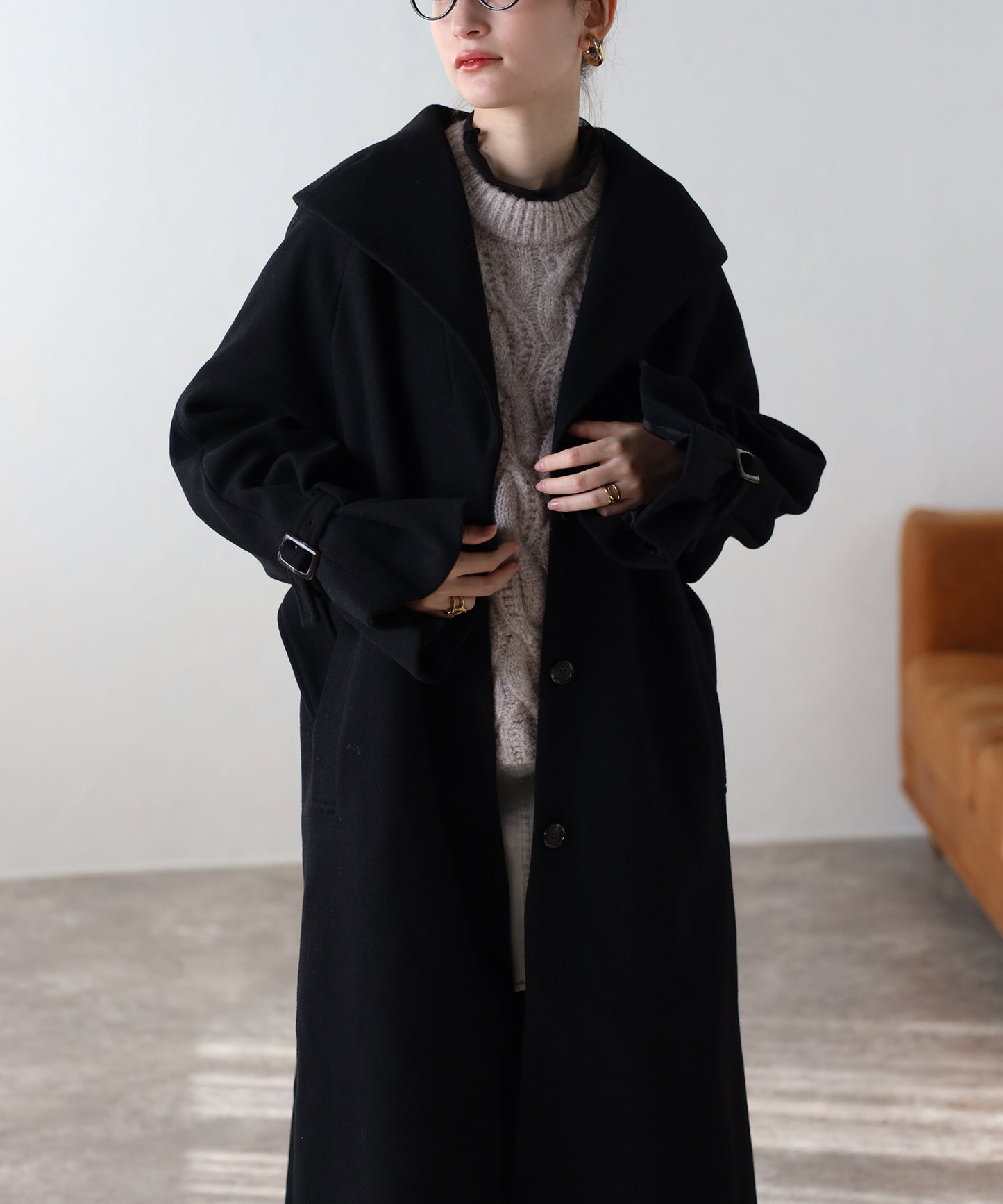 ボリュームタックスリーブコート