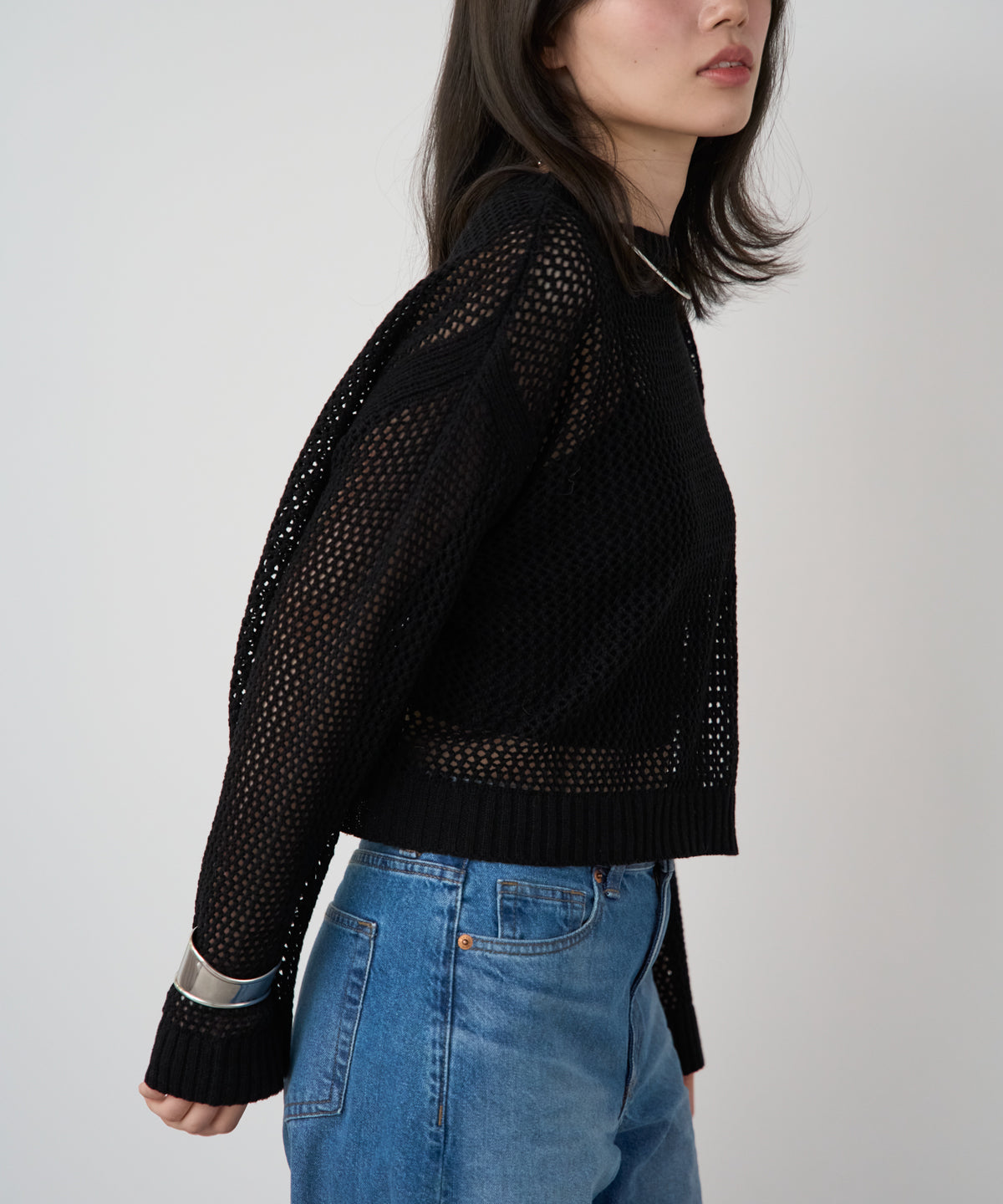 メッシュニットプルオーバー