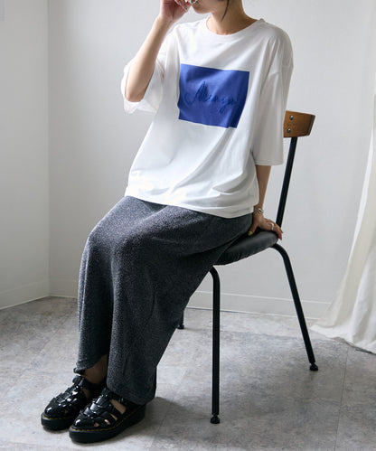 半袖ボックスプリントTシャツ