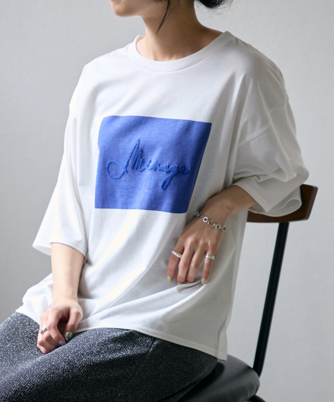 半袖ボックスプリントTシャツ