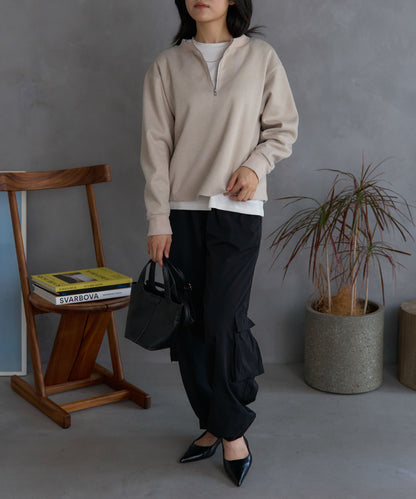 ジップアップ プルオーバー