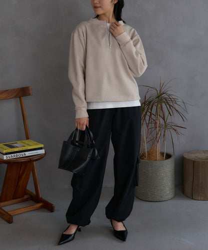 ジップアップ プルオーバー