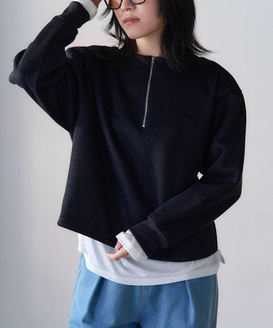 ジップアップ プルオーバー