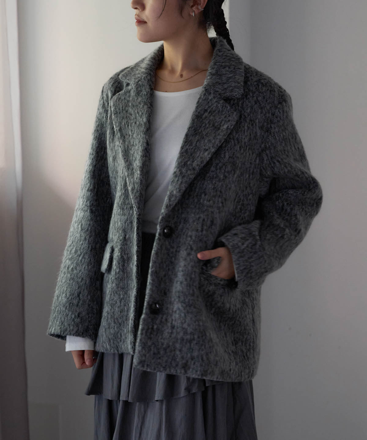 シャギーテーラードジャケット