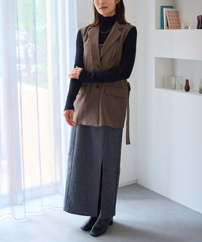 ベルト付きジレ/セットアップ対応