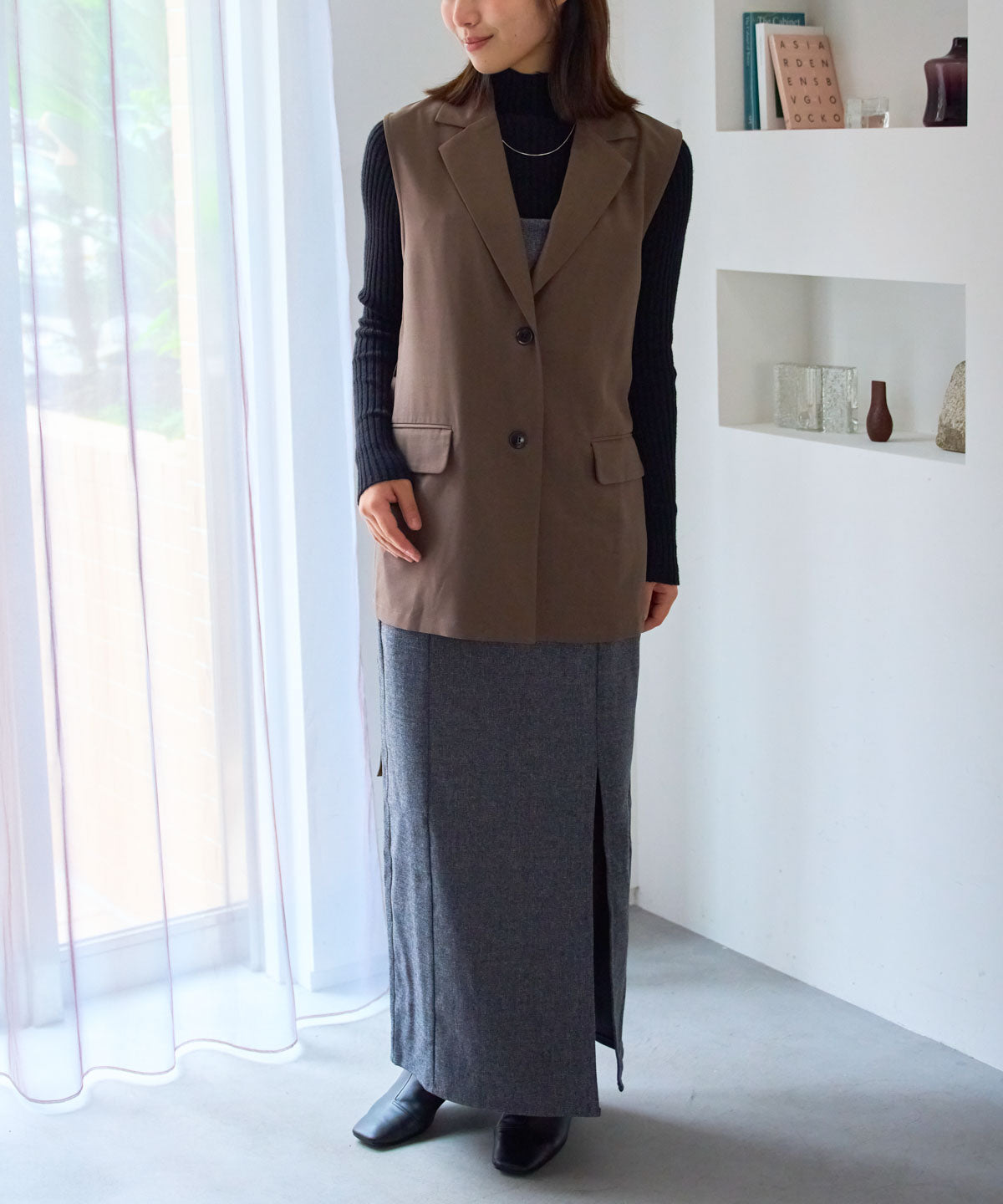 ベルト付きジレ/セットアップ対応