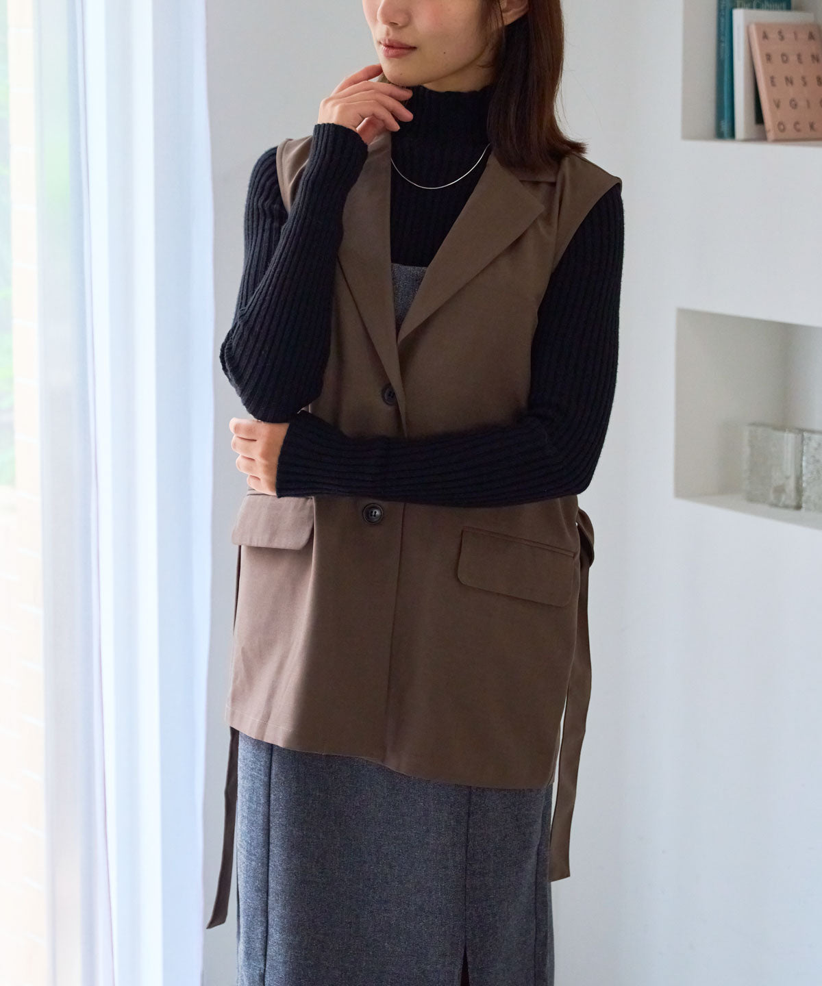 ベルト付きジレ/セットアップ対応