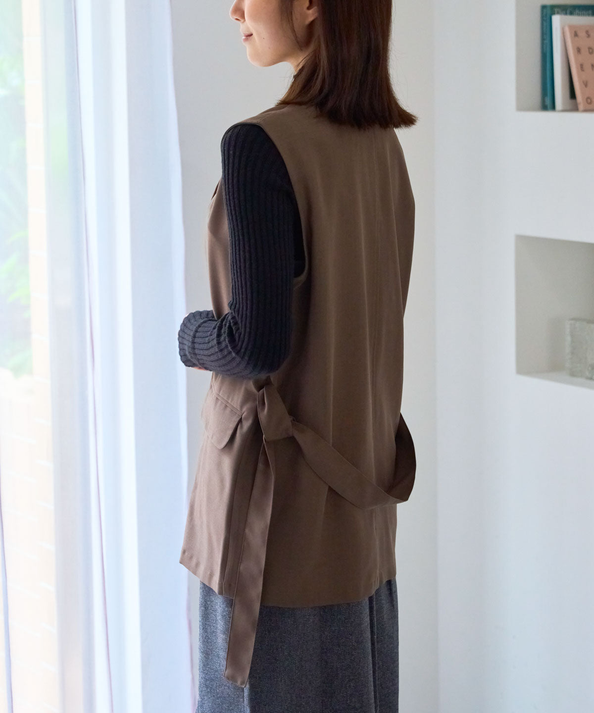 ベルト付きジレ/セットアップ対応