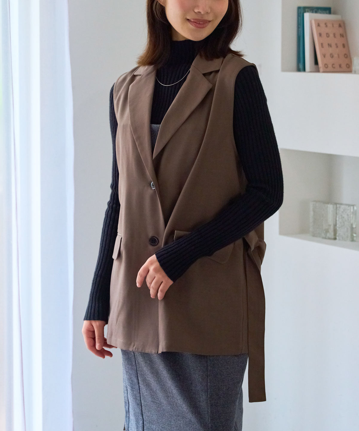 ベルト付きジレ/セットアップ対応