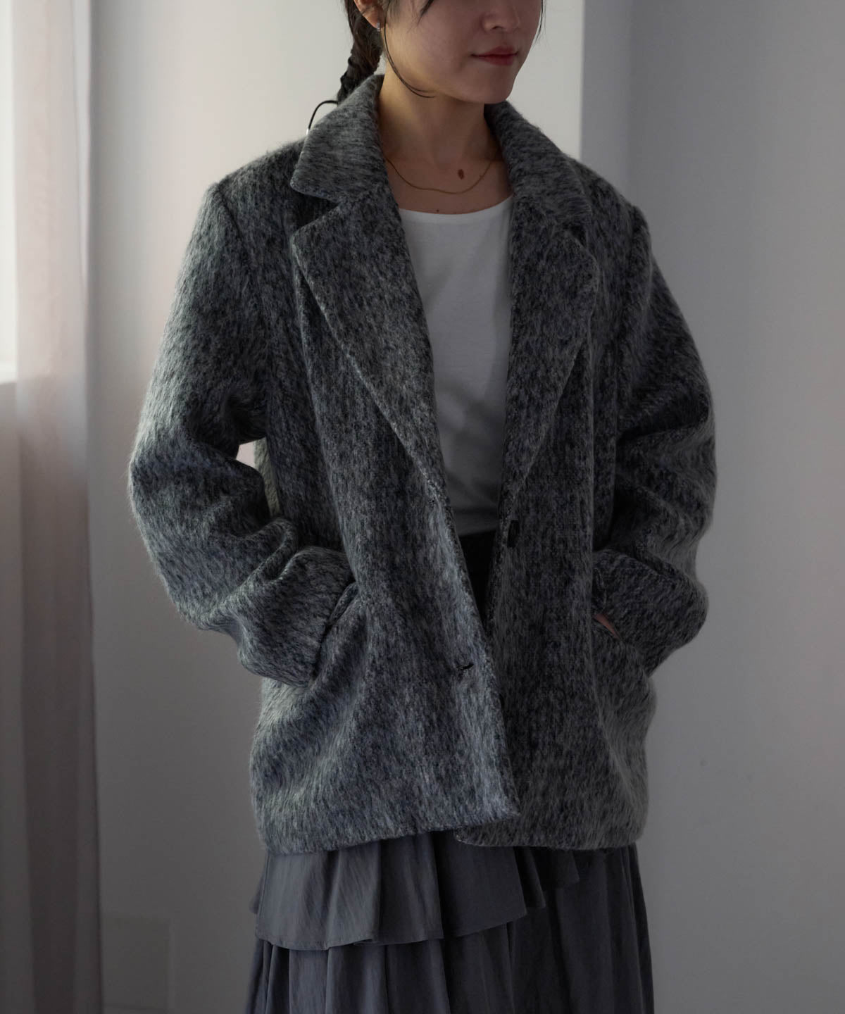 シャギーテーラードジャケット