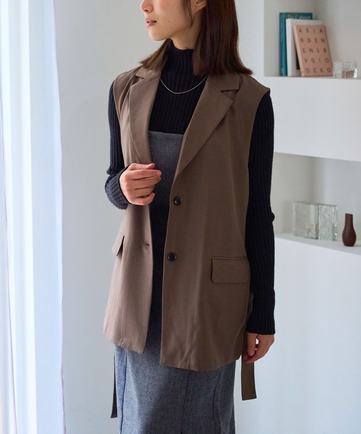 ベルト付きジレ/セットアップ対応