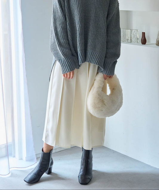 ボックスフロント プリーツスカート